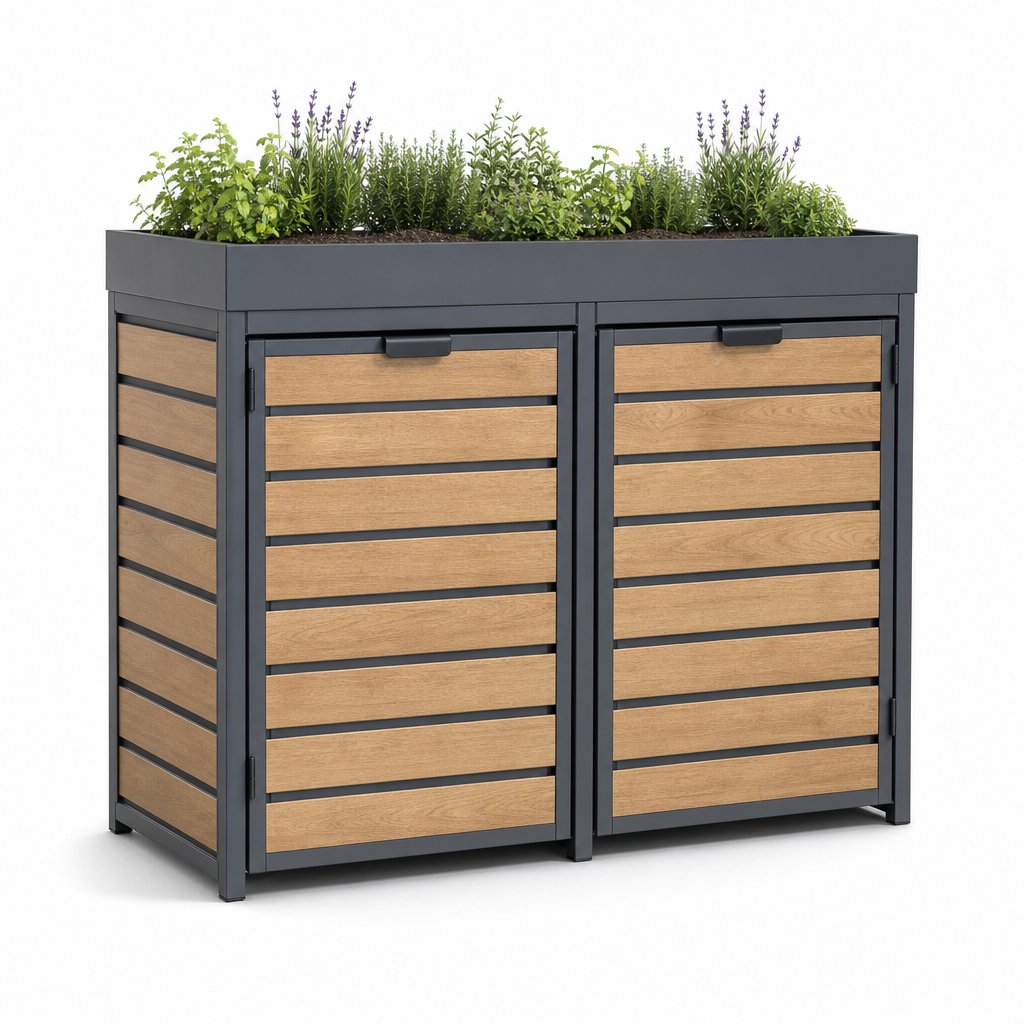 Containerombouw voor 2 Kliko's met Plantenbak