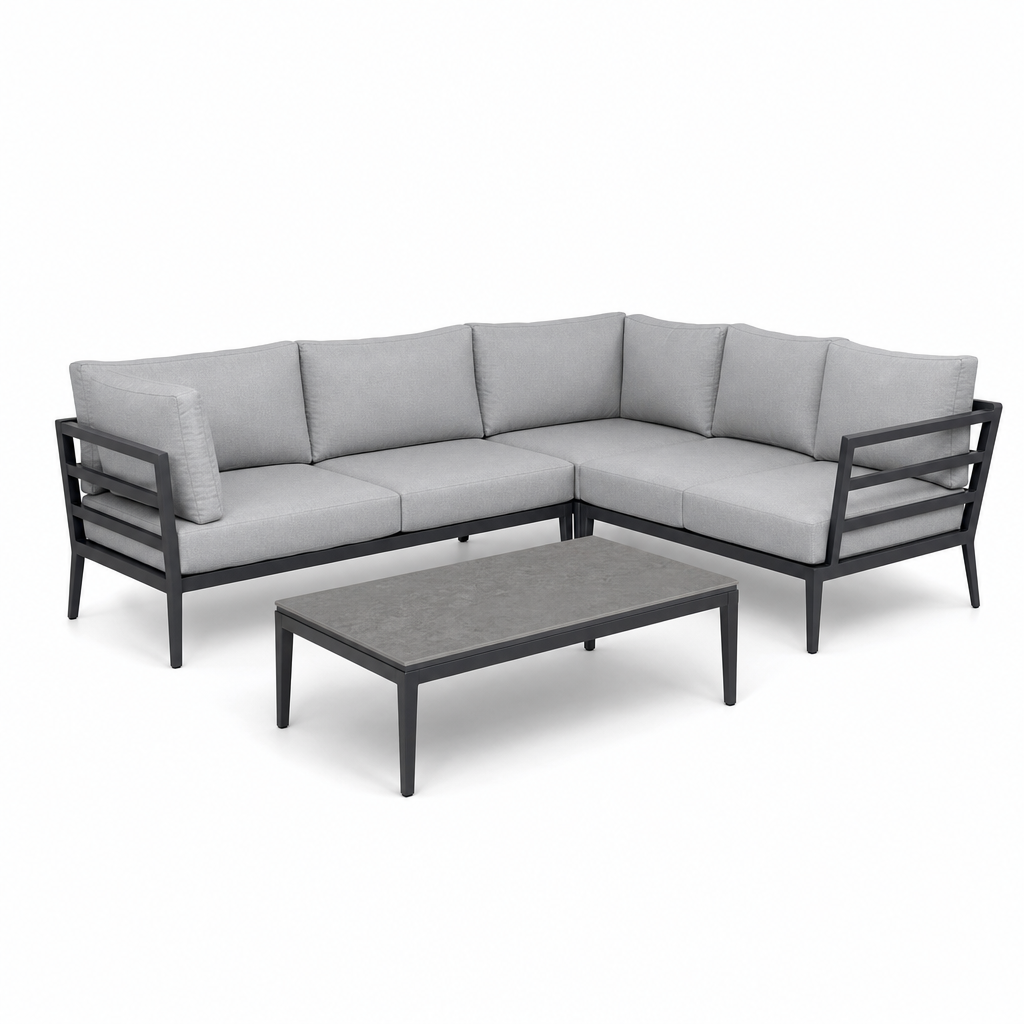 Hoek Loungeset Aluminium Antraciet – 5-delig